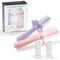 grabease Double-Sided Baby Toothbrush - Gentle Silicone Finger Brush - Dual-Sided Toddler Toothbrush for Ages 1-2 - Safety Barrier & Travel-Ready Brush for Kids - Pack of 2 - Lavender/Blush